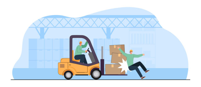 Worker getting injured in warehouse How a Collision Avoidance System Can Keep Your Fleet Safe?